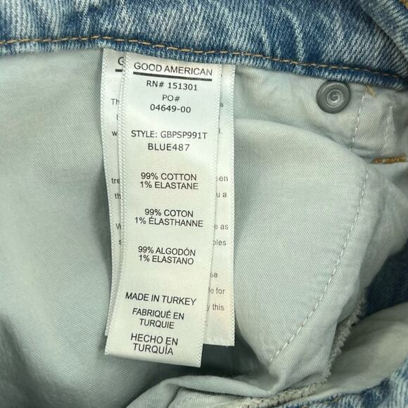 Good American Good Boy Jeans with Pleats Shadow Pocket Blue Size 15 33 - Picture 11 of 12